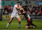 2 September 2016; Brett Herron of Ulster is tackled by  Nick Macleodof Newport Gwent Dragons during the Guinness PRO12 Round 1 match between Ulster and Newport Gwent Dragons at the Kingspan Stadium, Belfast.   Photo by Oliver McVeigh/Sportsfile