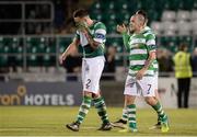 2 September 2016; Gary McCabe and Robert Cornwall of Shamrock Rovers leave the field following the SSE Airtricity League Premier Division match between Shamrock Rovers and St Patrick's Athletic in Tallaght Stadium in Tallaght, Dublin.  Photo by Sam Barnes/Sportsfile