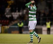 2 September 2016; Dean Clarke of Shamrock Rovers reacts after a missed chance during the SSE Airtricity League Premier Division match between Shamrock Rovers and St Patrick's Athletic in Tallaght Stadium in Tallaght, Dublin.  Photo by Sam Barnes/Sportsfile