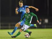 2 September 2016; Jack Byrne of Republic of Ireland in action against Tine Kavcic of Slovenia during the UEFA U21 Championship Qualifier match between Republic of Ireland and Slovenia in RSC, Waterford. Photo by Matt Browne/Sportsfile