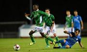 2 September 2016; Olamide Shodipo of Republic of Ireland in action against Alen Ozbolt of Slovenia during the UEFA U21 Championship Qualifier match between Republic of Ireland and Slovenia in RSC, Waterford. Photo by Matt Browne/Sportsfile