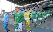 2 September 2016 Republic of Ireland captain Thomas Hobanleeds out the team UEFA U21 Championship Qualifier match between Republic of Ireland and Slovenia in RSC, Waterford. Photo by Matt Browne/Sportsfile