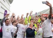 3 September 2016; Niall 'Bressie' Breslin takes a selfie with fellow runners at the start line ahead of the Vhi A Lust for Life run series inaugural event in Galway racecourse. The run, in conjunction with the Irish Independent, saw runners, walkers and joggers of all abilities complete a unique 5km route around one of Ireland’s premier racing destinations. Funds raised go towards local athletics clubs in the area, and to the running of A Lust For Life, which is a not for profit social enterprise. The mental health organisation Aware is also a charity partner. Galway Racecourse, Ballybrit, Galway. Photo by Seb Daly/Sportsfile