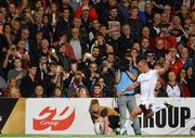 2 September 2016; Supporters watch on as Ruan Pienaar of Ulster kicks a conversion during the Guinness PRO12 Round 1 match between Ulster and Newport Gwent Dragons at the Kingspan Stadium, Belfast. Photo by Oliver McVeigh/Sportsfile