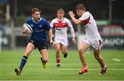 3 September 2016; Adam La Grue of Leinster in action against Jonathan Hunter of Ulster during the U18 Schools Interprovincial Series Round 2 match between Leinster and Ulster at Donnybrook Stadium in Donnybrook, Dublin. Photo by Stephen McCarthy/Sportsfile