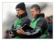 24 January 2010; While the hurlers of Limerick are losing to UCC, manager Justin McCarthy casts a cold eye on Vincent Kiely’s elaborate exit plans for the management team. A tunnel? A new life where?. Picture credit: Diarmuid Greene / SPORTSFILE