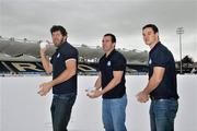 8 December 2010; Pictured at the launch of Volkswagen’s sponsorship announcement of RTÉ’s Magners League coverage are Leinster players and Volkswagen ambassadors from left, Shane Horgan, Shane Jennings and Johnny Sexton. The 10th season of the tournament sees the Magners League expanded to four nations as Italy joins Ireland, Scotland and Wales in a 12-team cross-border competition with two new Italian super sides, Benetton Treviso and Aironi Rugby, joining the fray. The sponsorship further enhances Volkswagen’s emerging status in the Irish rugby scene, with the car brand sponsoring several players and also joining forces with Leinster Rugby in 2009 to become the Official Car Partner of the Leinster Team. RDS, Ballsbridge, Dublin. Picture credit: David Maher / SPORTSFILE