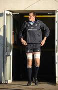 8 December 2010; Leinster's Devin Toner makes his way from the dressing rooms to the pitch for squad training ahead of their Heineken Cup, Pool 2, Round 3, game against ASM Clermont Auvergne on Sunday. Leinster Rugby squad training, Skerries RFC, Skerries, Co. Dublin. Picture credit: Barry Cregg / SPORTSFILE