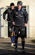 8 December 2010; Leinster's Jonathan Sexton makes his way from the dressing rooms to the pitch for squad training ahead of their Heineken Cup, Pool 2, Round 3, game against ASM Clermont Auvergne on Sunday. Leinster Rugby squad training, Skerries RFC, Skerries, Co. Dublin. Picture credit: Barry Cregg / SPORTSFILE
