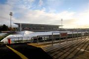 9 December 2010; A general view of the Ravenhill pitch covered to protect it against the snow ahead of Ulster's ahead of Ulster's Heineken Cup, Pool 4, Round 3, game against Bath on Saturday. Ravenhill Park, Belfast, Co. Antrim. Picture credit: Oliver McVeigh / SPORTSFILE