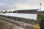 9 December 2010; A general view of the Ravenhill pitch covered to protect it against the snow ahead of Ulster's ahead of Ulster's Heineken Cup, Pool 4, Round 3, game against Bath on Saturday. Ravenhill Park, Belfast, Co. Antrim. Picture credit: Oliver McVeigh / SPORTSFILE