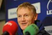10 December 2010; Leinster head coach Joe Schmidt speaking during a press conference ahead of their Heineken Cup, Pool 2, Round 3, game against ASM Clermont Auvergne on Sunday. Leinster Rugby press conference, David Lloyd Riverview, Clonskeagh, Co. Dublin. Picture credit: Matt Browne / SPORTSFILE