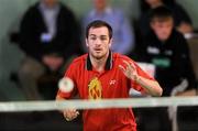 10 December 2010; Ireland's Scott Evans in action during his match against Canada's David Snider. Evans went on to win the match 21-8, 21-11. Yonex Irish International Badminton Championships, Men's Singles, Round 1, Baldoyle Badminton Centre, Dublin. Picture credit: Brian Lawless / SPORTSFILE