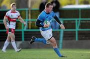 11 December 2010; Stephen Keogh, Leinster, on his way to scoring his side's first try. British & Irish Cup, Leinster v Plymouth Albion, Dr. Hickey Park, Greystones RFC, Co. Wicklow. Picture credit: Matt Browne / SPORTSFILE