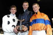 10 December 2010; Joint Apprentice Jockeys, Gary Carroll, left, Joseph O'Brien and Ben Curtis, right. Horse racing, Dundalk Racecourse, Dundalk, Co. Louth. Photo by Sportsfile