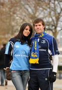 12 December 2010; Leinster supporters Gonia and Tomas, from Clermont, at the ASM Clermont Auvergne v Leinster - Heineken Cup Pool 2 - Round 3 game, Stade Marcel Michelin, Clermont, France. Picture credit: Stephen McCarthy / SPORTSFILE