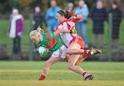 12 December 2010; Aoife Loftus, Carnacon, Mayo, in action against Anne Walsh, Inch Rovers, Cork. Tesco All-Ireland Senior Ladies Football Club Championship Final, Carnacon, Mayo v Inch Rovers, Cork, Leahy Park, Cashel, Tipperary. Picture credit: David Maher / SPORTSFILE