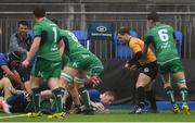 3 September 2016; Martin Maloney of Leinster goes over to score a try during the U18 Clubs Interprovincial Series Round 1 match between Leinster and Connacht at Donnybrook Stadium in Donnybrook, Dublin. Photo by Stephen McCarthy/Sportsfile