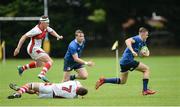 3 September 2016; Michael Silvester of Leinster is tackled by Matthew Agnew of Ulster during the U19 Interprovincial Series Round 1 match between Ulster and Leinster at RBAI in Belfast. Photo by Oliver McVeigh/Sportsfile