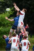 3 September 2016; JJ O'Dea of Leinster is tackled in the lineout by Zac Ward of Ulster during the U19 Interprovincial Series Round 1 match between Ulster and Leinster at RBAI in Belfast. Photo by Oliver McVeigh/Sportsfile