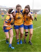 3 September 2016; Eva O'Dea of Clare is helped off the pitch by team-mates Caoimhe Harvey, left, and Shauna Harvey, after picking up an injury against Tipperary during the TG4 Ladies Football All-Ireland Intermediate Championship Semi-Final match between Clare and Tipperary at the Gaelic Grounds, Limerick. Photo by Diarmuid Greene/Sportsfile