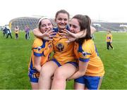 3 September 2016; Eva O'Dea of Clare is helped off the pitch by team-mates Caoimhe Harvey, left, and Shauna Harvey, after picking up an injury against Tipperary during the TG4 Ladies Football All-Ireland Intermediate Championship Semi-Final match between Clare and Tipperary at the Gaelic Grounds, Limerick. Photo by Diarmuid Greene/Sportsfile