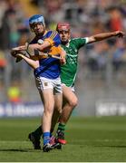 4 September 2016; Jake Morris of Tipperary in action against Finn Hourigan of Limerick during the Electric Ireland GAA Hurling All-Ireland Minor Championship Final in Croke Park, Dublin.  Photo by Piaras Ó Mídheach/Sportsfile