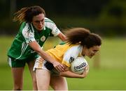 4 September 2016; Saoirse Tennyson of Antrim in action against Helen Hughes of London during the TG4 All Ireland Junior Football Championship Semi Final between Antrim and London in Fingallians, Dublin. Photo by Sam Barnes/Sportsfile