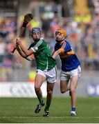 4 September 2016; Brian Nash of Limerick in action against Cian Darcy of Tipperary during the Electric Ireland GAA Hurling All-Ireland Minor Championship Final in Croke Park, Dublin.  Photo by Piaras Ó Mídheach/Sportsfile