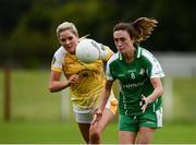 4 September 2016; Helen Hughes of London in action against Deirdre O'Kane of Antrim during the TG4 All Ireland Junior Football Championship Semi Final between Antrim and London in Fingallians, Dublin. Photo by Sam Barnes/Sportsfile