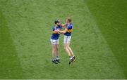 4 September 2016; Tipperary players Colin English, left, and Paddy Cadell celebrate after the Electric Ireland GAA Hurling All-Ireland Minor Championship Final in Croke Park, Dublin. Photo by Daire Brennan/Sportsfile