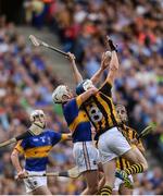 4 September 2016; TJ Reid of Kilkenny and Ronan Maher of Tipperary contest a high ball  during the GAA Hurling All-Ireland Senior Championship Final match between Kilkenny and Tipperary at Croke Park in Dublin. Photo by Eóin Noonan/Sportsfile