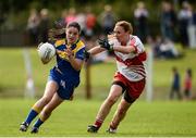 4 September 2016; Emer Heaney of Longford in action against Kathleen Burke of Derry during the TG4 All Ireland Junior Football Championship Semi Final between Derry and Longford in Fingallians, Dublin.  Photo by Sam Barnes/Sportsfile