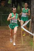 12 December 2010; Ireland's Gary Thornton, leads team-mate Mark Christie, on his way to finishing 44th in the Men's Senior race with a time of 30:44. 17th SPAR European Cross Country Championships, Albufeira, Portugal. Picture credit: Brendan Moran / SPORTSFILE