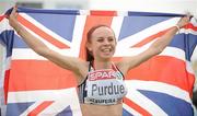 12 December 2010; Charlotte Perdue of Great Britain celebrates after winning the Women's Junior race which she finshed with a time of 12:42. 17th SPAR European Cross Country Championships, Albufeira, Portugal. Picture credit: Brendan Moran / SPORTSFILE