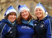 12 December 2010; Leinster supporters, from left, Gillian Doyle, from Finglas, Dublin, Carol Fagan, from Rathfarnham, Dublin, and Imelda Byrne, from Clondalkin, Dublin, at the ASM Clermont Auvergne v Leinster - Heineken Cup Pool 2 - Round 3 game, Stade Marcel Michelin, Clermont, France. Picture credit: Stephen McCarthy / SPORTSFILE