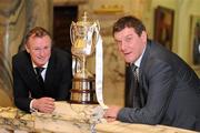 13 December 2010; Shamrock Rovers manager, Michael O'Neill, left, and Tommy Wright, Lisburn Distillery manager, at the launch of the Setanta Sports Cup for 2011. Belfast City Hall, Donegall Square, Belfast, Co. Antrim. Picture credit: Oliver McVeigh / SPORTSFILE