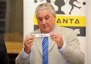 13 December 2010; Future FIFA vice-president Jim Boyce draws Dundalk FC at the launch of the Setanta Sports Cup for 2011. Belfast City Hall, Donegall Square, Belfast, Co. Antrim. Picture credit: Oliver McVeigh / SPORTSFILE