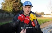 14 December 2010; Leinster head coach Joe Schmidt speaking to the media prior to squad training ahead of their Heineken Cup, Pool 2, Round 4, game against ASM Clermont Auvergne on Saturday. Leinster Rugby media briefing and squad training, Thornfields, UCD, Belfield, Dublin. Photo by Sportsfile
