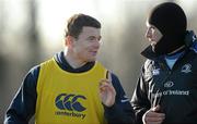 14 December 2010; Leinster's Brian O'Driscoll and Shane Jennings, right, during squad training ahead of their Heineken Cup, Pool 2, Round 4, game against ASM Clermont Auvergne on Saturday. Leinster Rugby media briefing and squad training, Thornfields, UCD, Belfield, Dublin. Photo by Sportsfile