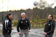 14 December 2010; Former League of Ireland players, from left, Martin Russell, St. Patrick's Athletic, Harry McCue, Dundalk, and Stephen Geoghegan, Shelbourne, at the PFAI League of Ireland Legends 5-a-side tournament launch. Plaza Hotel, Tallaght, Dublin. Picture credit: David Maher / SPORTSFILE