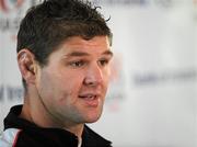 14 December 2010; Ulster's Johann Muller speaking during a press conference ahead of their Heineken Cup, Pool 4, Round 4, match against Bath Rugby on Saturday. Ulster Rugby Press Conference, Newforge Training Ground, Belfast, Co. Antrim. Picture credit: Oliver McVeigh / SPORTSFILE