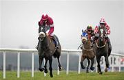 15 December 2010; Toner D'Oudairies, with Davey Russell up, on their way to winning The Bar One Racing Juvenile 3-Y-O Hurdlecomes from  Kalann, right, with Mick Darcy up, and Fearless Falcon, with Keith Donoghue up. Fairyhouse Racecourse, Fairyhouse, Co. Meath. Picture credit: Barry Cregg / SPORTSFILE