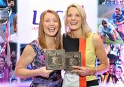 15 December 2010; TG4 celebrated their tenth year as sponsor of the Ladies Football Championships last night at a Banquet in Croke Park and in honour of the association between TG4 and Ladies Football, the TG4 Ladies Football Team of the Decade was announced. Pictured are the only 2 players from the same club to be honoured, Rena Buckley, and Juliet Murphy, from the Donoughmore club in Cork. TG4 Ladies Football Team of the Decade Banquet, Croke Park, Dublin. Picture credit: Brendan Moran / SPORTSFILE