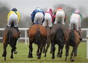 15 December 2010; A general view of the field rounding the first bend during The Bar One Racing Royal Bond Novice Hurdle. Fairyhouse Racecourse, Fairyhouse, Co. Meath. Picture credit: Barry Cregg / SPORTSFILE