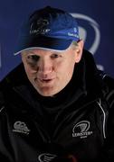 17 December 2010; Leinster head coach Joe Schmidt during a press conference ahead of their Heineken Cup Pool 2, Round 4, match against ASM Clermont Auvergne on Saturday. Leinster Rugby press conference, Aviva Stadium, Lansdowne Road, Dublin. Picture credit: Brian Lawless / SPORTSFILE