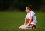 4 September 2016; Joanne Corr of Derry dejected following the TG4 All Ireland Junior Football Championship Semi Final between Derry and Longford in Fingallians, Dublin.  Photo by Sam Barnes/Sportsfile