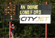 4 September 2016; A general view of the scoreboard after the TG4 All Ireland Junior Football Championship Semi Final between Derry and Longford in Fingallians, Dublin.  Photo by Sam Barnes/Sportsfile
