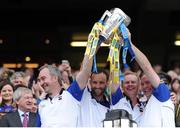 4 September 2016; Tipperary manager Michael Ryan, left, lifts the trophy with his back room staff, Declan Fanning, Conor Stakelum and John Madden, following the GAA Hurling All-Ireland Senior Championship Final match between Kilkenny and Tipperary at Croke Park in Dublin. Photo by Seb Daly/Sportsfile