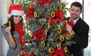 15 December 2010; Legendary golfer Padraig Harrington and top model Nadia Forde launch the 1life wristbands, available exclusively at SPAR, in aid of suicide prevention helpline 1life, Ireland's only 24-hour suicide prevention helpline. Herbert Park, Dublin. Picture credit: Brendan Moran / SPORTSFILE